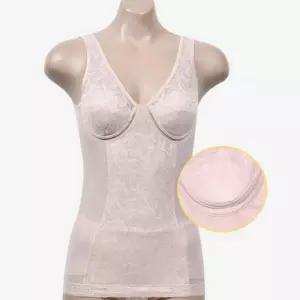 노와이어 메쉬 몰드 브라런닝 - 베이지 여성속옷흡수속건 스판 민소매 탑런닝 통풍