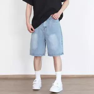 남자 버뮤다 청반바지 5부 와이드 데님반바지 (36383751A)