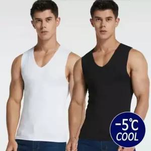 남성 빅사이즈 심리스 민소매 무봉제 나시 브이넥