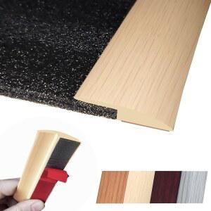 1/5인치 높이 바닥 전환 스트립, 자체 접착 카펫 목재 타일 비닐 라미네이트 커버 가장자리 트림 간격 출입구 문턱(40인치, 베이지 크림)