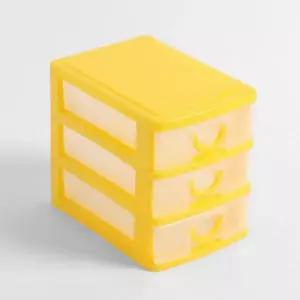 멀티박스 서랍형 소품 정리함 3단 옐로우