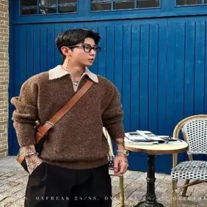 남성용 니트 빈티지 겨울 보들보들 갈매기 데일리 넥 앙고라 칼라넥 터틀 스웨터 다올4