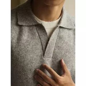 남자 니트 캐주얼 빈티지 추동 투피스 브이넥 가짜 칼라넥 소매 작은 터틀넥 데일리 새 스웨터 다올4