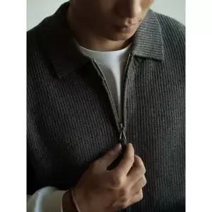 남성용 빈티지 가을 겨울 캐주얼 니트 데일리 칼라넥 부드러운 터틀넥 집업 카디건 조끼 다올4