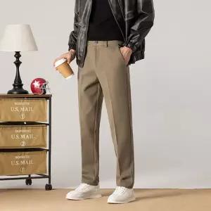 남자면바지 면바지 모직바지 스판 허리끈 논스톱 기모 캐주얼 팬츠 ible1