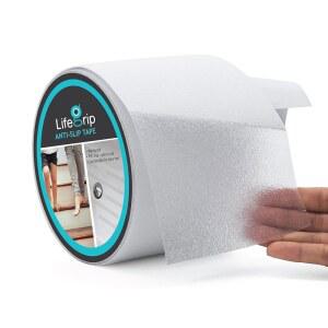 LifeGrip 미끄럼 방지 투명 테이프, 4인치 x 30피트, 욕조, 보트, 계단, 투명하고 부드러우며 맨발에 편안한 트랙션 그립 테이프(4인치 X 30인치)
