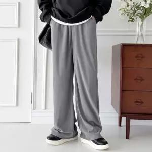코듀로이 팬츠 와이드 조거 2타입 밑단스트링 허리밴딩 홈웨어 캐주얼 골덴바지 웨어 남자데일리 골지 편한