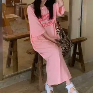 여성 오버핏 박시 롱 반팔 티셔츠 원피스 홈웨어데일리 캐주얼 편안한 루즈 라운지 마실룩 원마일 여름 라