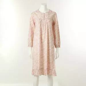 [비너스](천안아산점)부드러운 면모달 보타니칼나염 원피스 잠옷[VVGNA201PE]