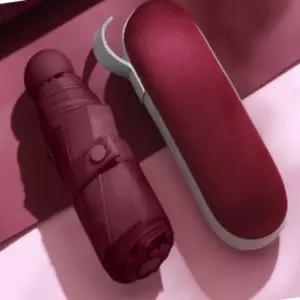 미니우산 마카롱캡슐형 5단 양산 레드초경량 자외선차단 암막