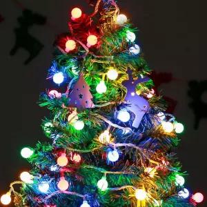 은하수50구 투명선 LED 구슬 지니전구 칼라 5M 점멸가랜드 가조명 조명가 가렌드 트리용 띠전구