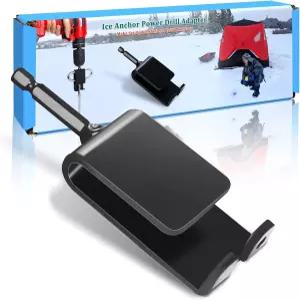 얼음 낚시 쉼터 설치를 위한 헌투리 앵커 드릴 어댑터 3/8인치 및 1/2인치 척 파워 빠르고 쉽게 텐트