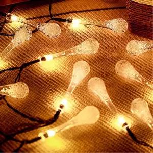 비타리토 태양광 LED 20구 3M 물방울 가랜드 전구트리 줄전구 미니 알전구 캠핑 건전지 캠핑알 감성조명 앵