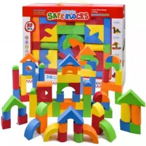 오즈토이 EVA 시큐블럭 u2837 80p 말랑 안전 블록 놀이 어린이집 유치원 교재 교구 장난감