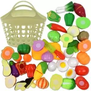 또래 야채 썰기 소꿉놀이 세트+하트바구니 음식 과일 모형 주방 싹뚝 자르기 소품장난감 여아 역할