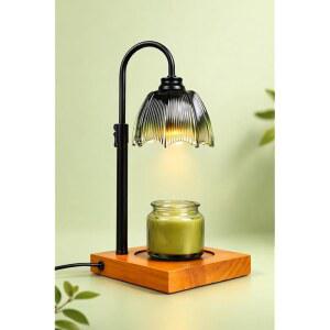 타이머, 디머 및 조절 가능한 높이의 글리엔플럭스 캔들 워머 램프, 25MM 우드 베이스, 2개의 전구가 포함된 병 워머, 수면을 위한 선물 상자형 아로마테라피 침실, 요가