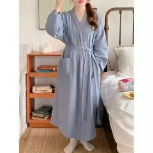 롱 가을 잠옷 솔리드 커플잠옷세트 가운 ible3