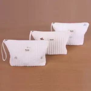 AMQP35 누빔자수파우치휴대용파 화장품파 여행용파 소품가방 파우치 지퍼파 누빔파 여성파 여자파 소품파