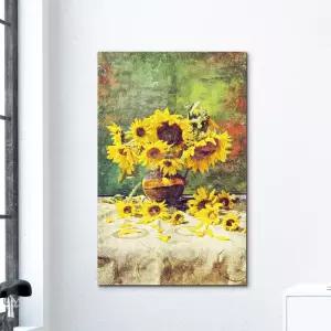 고풍스런 캔버스액자 엔틱 해바라기가벼운 아트 프레임없는 홈인테리어 벽걸이 소품 명화 그림 UV인쇄