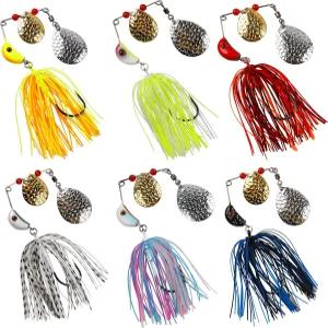 스피너 미끼 낚시 키트 베이스 버즈 파이크 송어 월 담수용 하드 메탈 수영 지그 세트