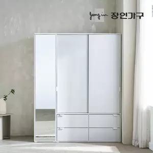 코라 1600 슬라이딩 옷장 세트 1200 거울 서랍옷장 (행거형)+400 거울장