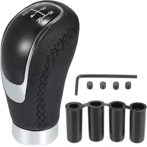 X 오토호 유니버설 5단 오토카 기어 레버 시프터 수동 스틱 시프트 노브 PU 가죽 블랙