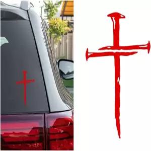 DXNQ 카 크로스 오브 네일 스티커 범퍼 크리스천 사인 위드 탈부착 가능한 트럭 창문 모터사이클 헬멧