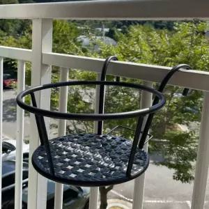 베란다 화분 걸이 진열대 블랙 22x18cm 원예용품 정원 소품 꾸미기 식물선반 받침대