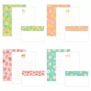 달콤새콤 프루츠 편지지 20개기념 문구용 용지 종이 팬시 디자인 봉투세트 손편지 감사 축하 메세지