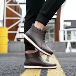 남자 여름 숏 앵클 부츠 장마 방수 신발 주방화슈즈 레인 발목 캐주얼 장화 반장화 블랙 패션 남성