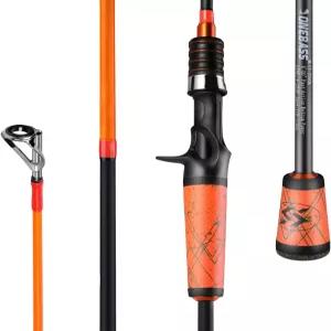 베이스 낚싯대 24톤 탄소 섬유 주조 및 방적봉 - 낚시용 슈퍼폴리머 핸들 2개