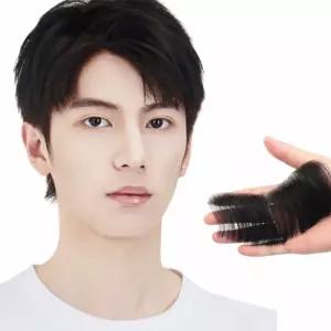 (언니네 가발) 붙이는 인모 헤어라인 부분(접착면1.2cm) (16x8cm)정수리커버 아빠 남성 남자 정수리용