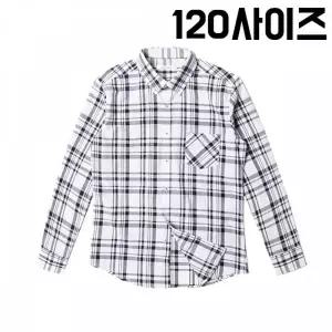 TBZ KING 남자셔츠 댄디 체크 긴팔 셔츠 120사이즈