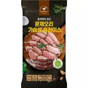 흑후추 훈제오리 가슴살 슬라이스 160g X 12봉냉동고기 가공고기 가공육 고기 간편고기 요리