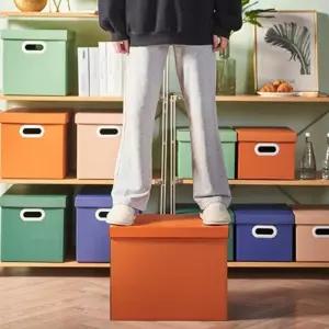 컬러 수납박스 다용도 리빙 소품 정리함 대용량 도보관함 상자 서랍 휴대용 종이 장난감 공간절약함 다목적