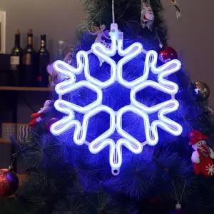 비츠온 LED 눈꽃 네온플렉스(DC24V) 40CM 무점멸 블루 in-284800장식전구 크리스마스품 벽장식 데코 트리