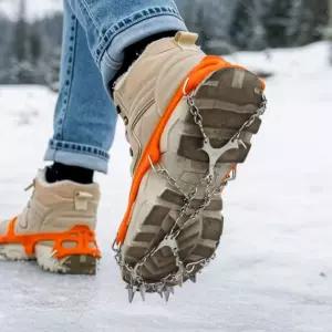 싸파 아이젠 12피크 오렌지 얼음 빙어 송어 낚시눈길 고무 도시 밴드형 신발 빙판길