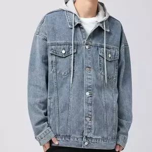남녀공용 캐주얼 스타일 워싱 핏 데님 후드 청 자켓야구잠바 겨울남성점퍼 여자 여자숏 바람막이 오버 항공