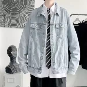 남성 캐주얼 외출 스타일 청 패션 연청 데님 자켓남자봄아우터 진자 교복아 점퍼 셔츠형 자켓 간절기 남자