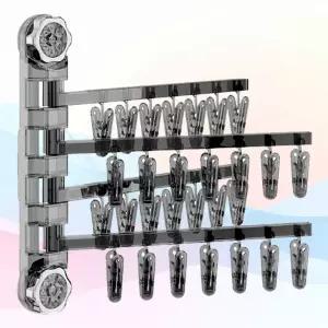 4단 흡착식 빨래 건조대 집게 무타공 접이식 미니수건걸이 4단식이 식이 회전식이