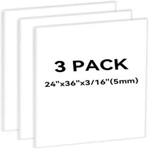 3PACK 화이트 폼 보드 24x36×3/16 인치 5MM 코어 포스터 학교 프로젝트 제작 및 아트 디스플레이용