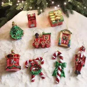 레드 오너먼트 회전목마 데코 소품트리장식품 인형 크리스마스 용품
