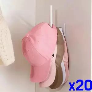 무타공 ABS재질 야구모자 걸이 x20개걸리 옷걸이 외투 다용도 도어훅 부착행거