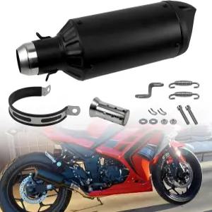 스포레이싱츠 유니버설 1.5 -2 슬립온 모터사이클 머플러 및 소음기 - 매트 블랙 마감 그롬 ATV 더트