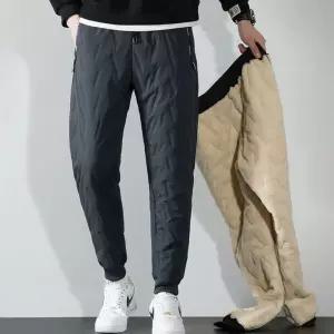 겨울 방한용 남성 기모 안감 밴딩 퀄팅패팬츠바지 남자 골덴 편한 니트 일자 조거 와이드 청바지