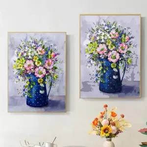 DIY 아크릴 명화 그리기 40x50cm 파랑 꽃병유화그리기키트 취미미술 집들이선물 셀프인테리어 캔버스그림