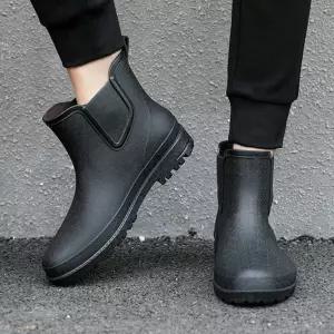 심플핏 남성 숏 첼시 레인부츠 방수 고무 장화 신발