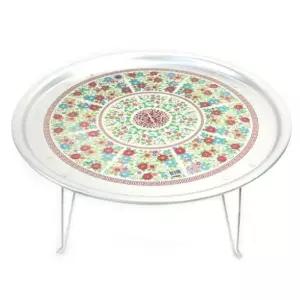 양은 밥상 찻상 다과상 원형 레트로 63cm좌식테이블 책상 접이식 거실용품 다용도상 사이드 좌탁