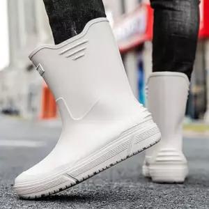 고급 남성 미들 레인부츠 발목 캠핑 낚시 장화 작업화방수 우비 우산 와365 신발