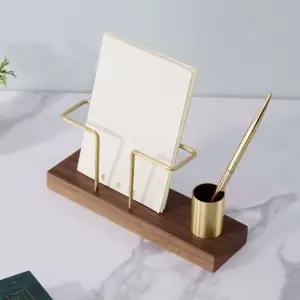 월넛 메모꽂이고급 종이 용지 책상소품 데스크 서재 장식용